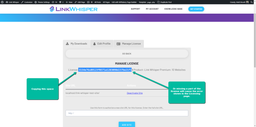 License Error: License key doesn’t go to any known products. – Link Whisper
